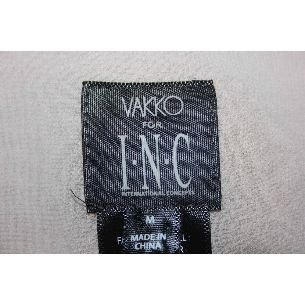 INC $170 Sz M Vakko tan Polyester Blend Vegan Suede Chiffon Tiered Vest - Picture 3 of 8